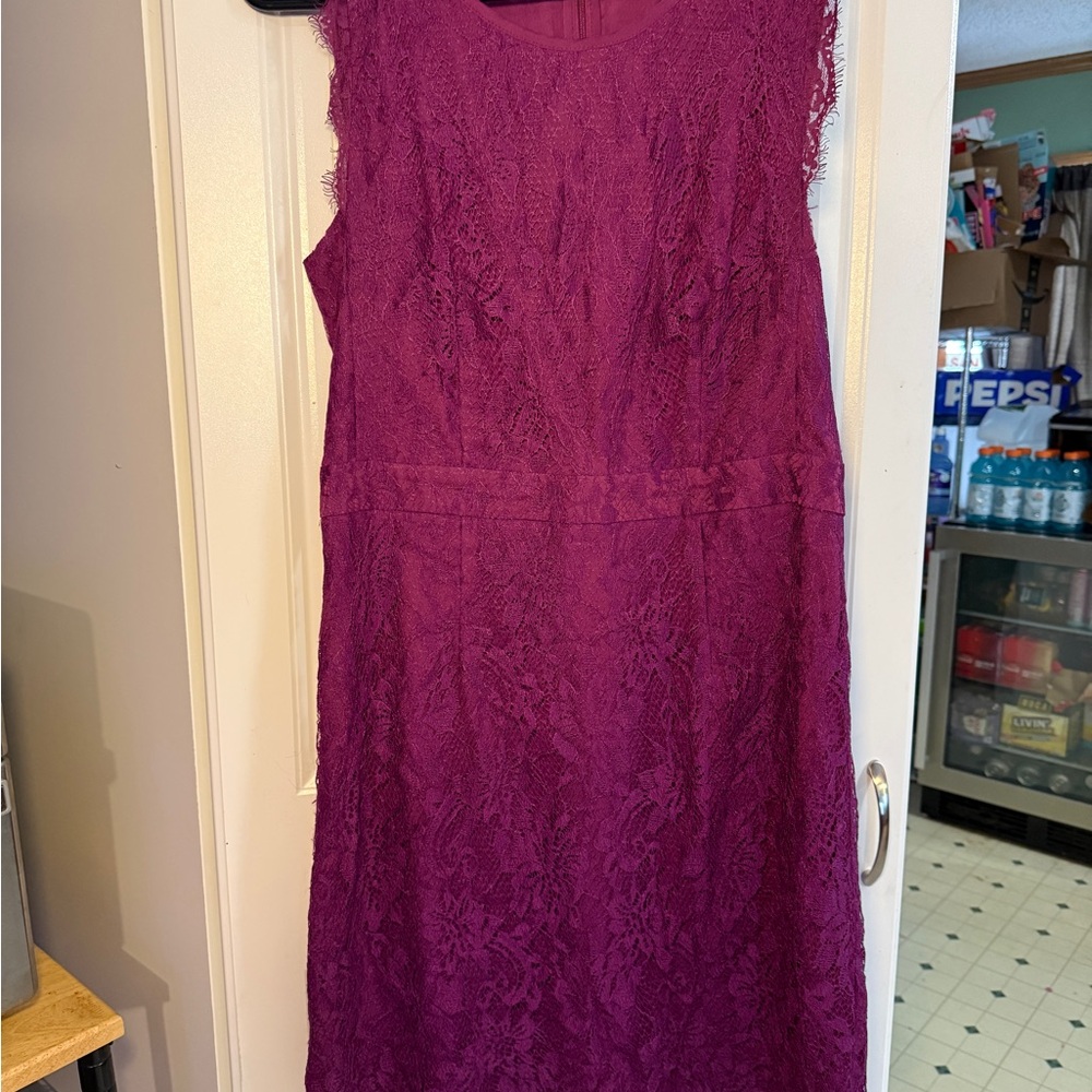 Brixon Ivy Rich Purple Lace Midi Dress